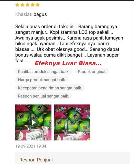 5 Testimoni Pembeli Kopi Stamina LQ2 Penguat ereksi tahan lama